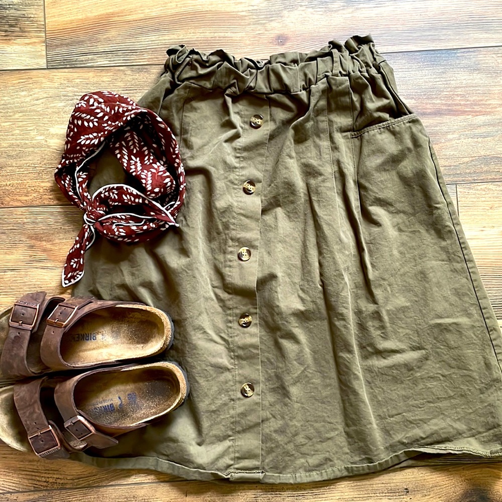 Sadie & Love Olive Skirt